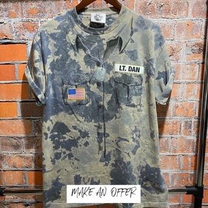 Custom made Lt. Dan acid wash tee